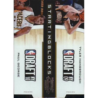 2010-11 Playoff Contenders Patches Starting Blocks Die Cuts Silver #19 Tyler Hansbrough/Paul George