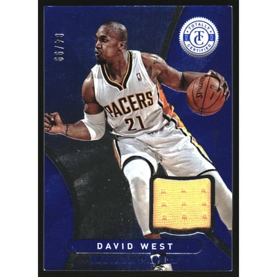 2012-13 Totally Certified Blue Materials #15 David West/99