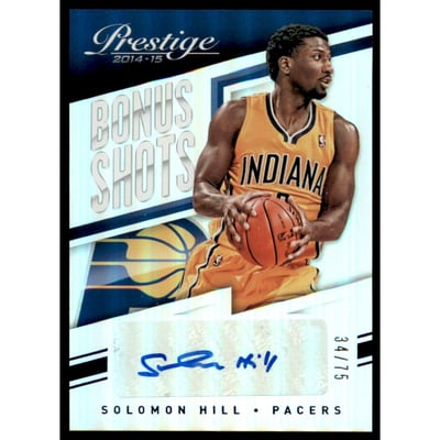 2014-15 Prestige Premium Bonus Shots Autographs Blue #53 Solomon Hill/75