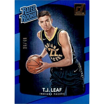 2017-18 Donruss Holo Laser Blue #183 T.J. Leaf RR