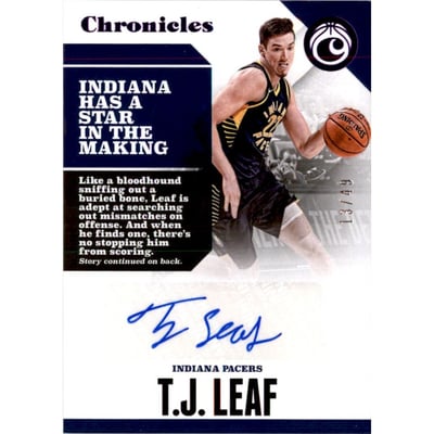 2017-18 Panini Chronicles Autographs Purple #38 T.J. Leaf