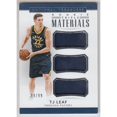 2017-18 Panini National Treasures Rookie Triple Materials #16 TJ Leaf
