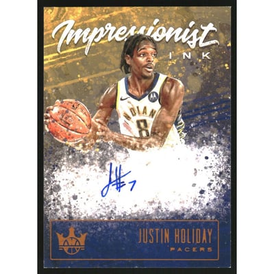 2019-20 Court Kings Impressionist Ink Autographs Citrine #27 Justin Holiday/49