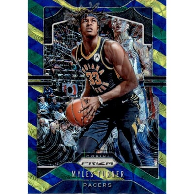 2019-20 Panini Prizm Prizms Choice Blue Yellow and Green #216 Myles Turner