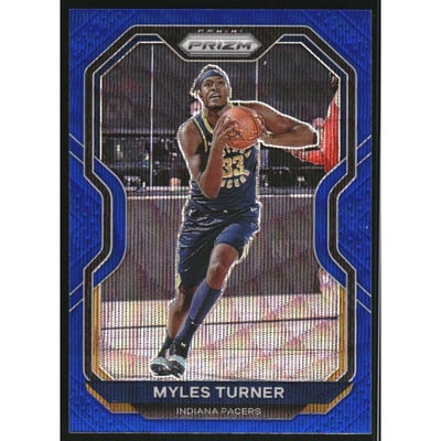 2020-21 Panini Prizm Prizms Blue Wave #240 Myles Turner