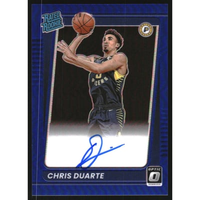 2021-22 Donruss Optic Rated Rookie Signatures Blue #173 Chris Duarte