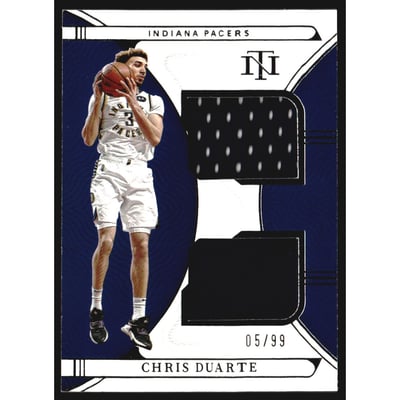 2021-22 Panini National Treasures Rookie Dual Materials #6 Chris Duarte