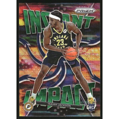 2021-22 Panini Prizm Instant Impact Prizms Green Wave #9 Isaiah Jackson