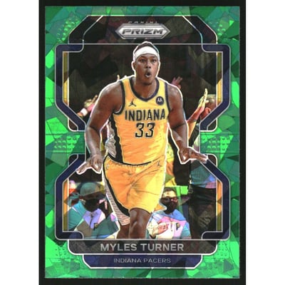 2021-22 Panini Prizm Prizms Green Ice #175 Myles Turner