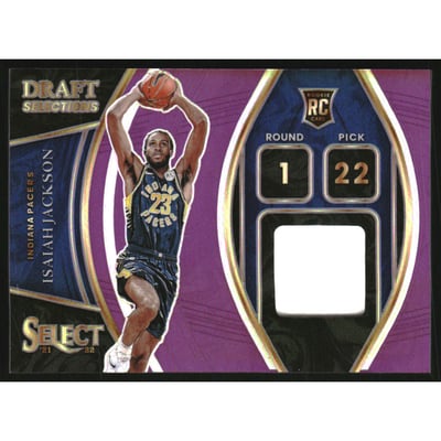 2021-22 Select Draft Selections Memorabilia Prizms Purple #5 Isaiah Jackson