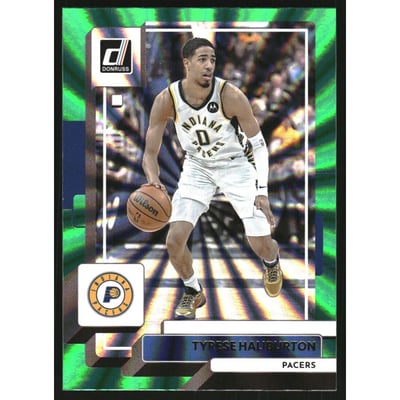 2022-23 Donruss Holo Green Laser #47 Tyrese Haliburton