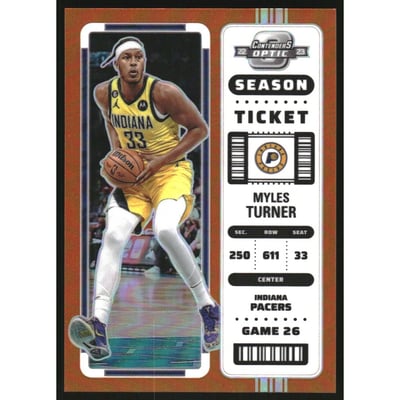 2022-23 Panini Contenders Optic Orange #33 Myles Turner