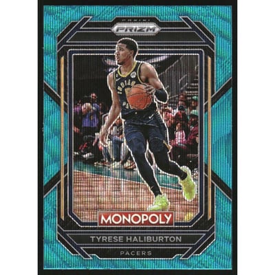 2022-23 Panini Prizm Monopoly Teal Wave #34 Tyrese Haliburton