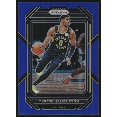 2022-23 Panini Prizm Prizms Blue #93 Tyrese Haliburton