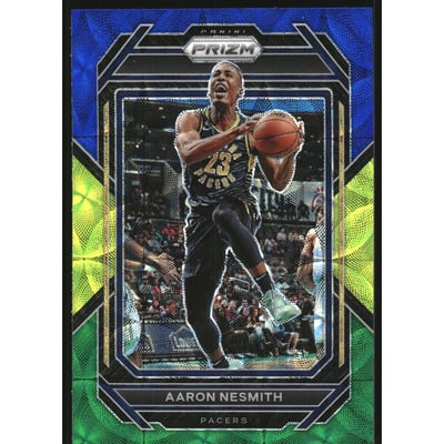 2022-23 Panini Prizm Prizms Choice Blue Yellow and Green #111 Aaron Nesmith