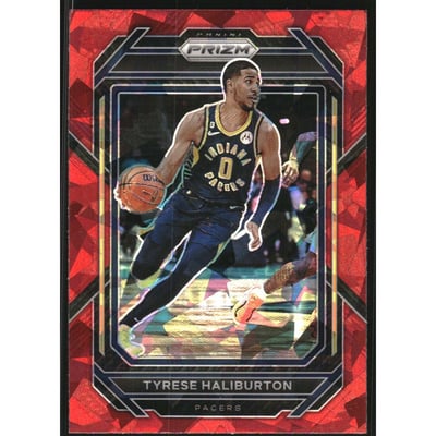 2022-23 Panini Prizm Prizms Red Ice #93 Tyrese Haliburton
