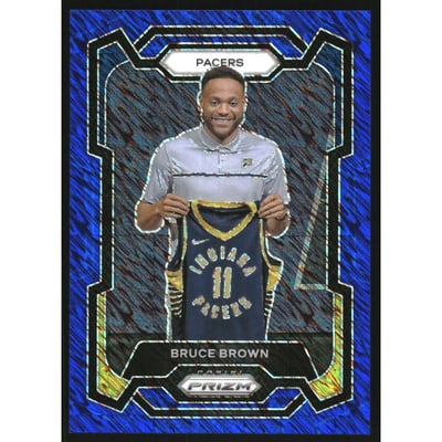 2023-24 Panini Prizm Prizms Blue Shimmer FOTL #67 Bruce Brown