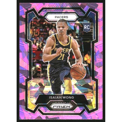 2023-24 Panini Prizm Prizms Pink Ice #154 Isaiah Wong