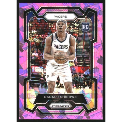 2023-24 Panini Prizm Prizms Pink Ice #292 Oscar Tshiebwe
