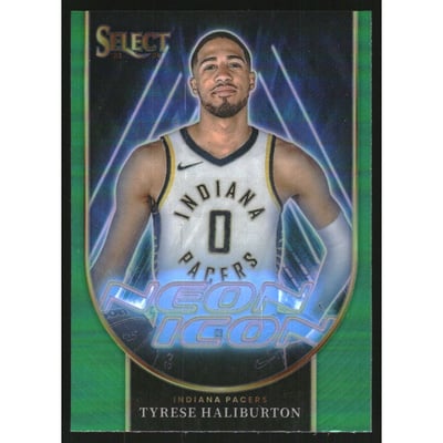 2023-24 Select Neon Icon Green Prizms #14 Tyrese Haliburton
