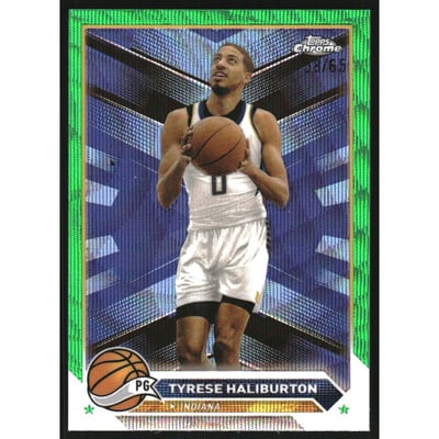2023-24 Topps Chrome Green Wave Refractors #4 Tyrese Haliburton