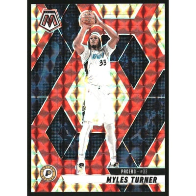 2024-25 Panini Mosaic Mosaic Choice Fusion Red and Yellow #153 Myles Turner