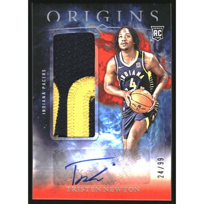 2024-25 Panini Origins Rookie Jersey Autographs Red #30 Tristen Newton