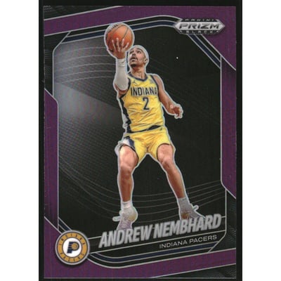 2024-25 Panini Prizm Black Prizms Purple #180 Andrew Nembhard