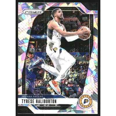 2024-25 Panini Prizm Prizms Ice #99 Tyrese Haliburton