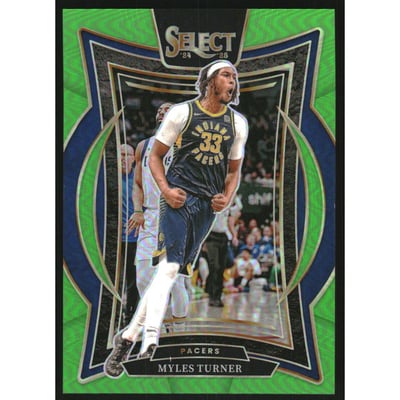 2024-25 Select Neon Green Prizms #4 Myles Turner