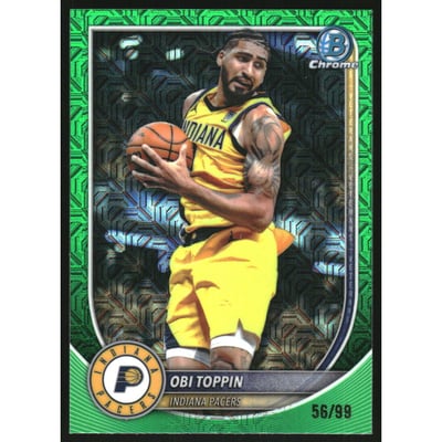2025-26 Bowman Chrome Green Mojo Refractors #BCV162 Obi Toppin