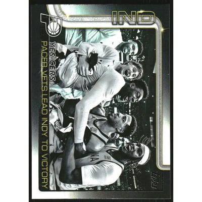 2025-26 Topps Blackout #280 Yes'Cers/Bennedict Mathurin/Johnny Furphy/Thomas Bryant/Tyrese Haliburton/Myles Turner