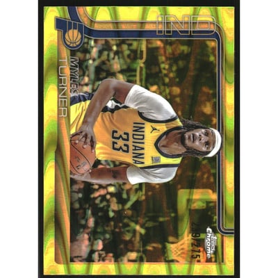2025-26 Topps Chrome RayWave Yellow Refractors #29 Myles Turner