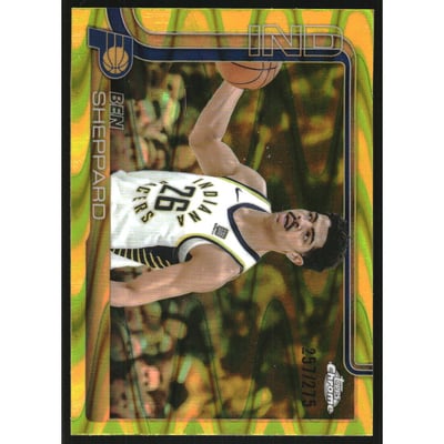 2025-26 Topps Chrome RayWave Yellow Refractors #94 Ben Sheppard