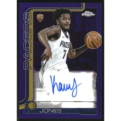 2025-26 Topps Chrome Rookie Autographs Purple Refractors #TCARKJ Kam Jones