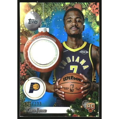 2025-26 Topps Holiday Relics Blue Metallic Glitter #PRKO Kam Jones