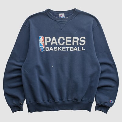 Indiana Pacers Champion 90s Pullover Sweatshirt - Navy - M by Fanatics Real Vintage