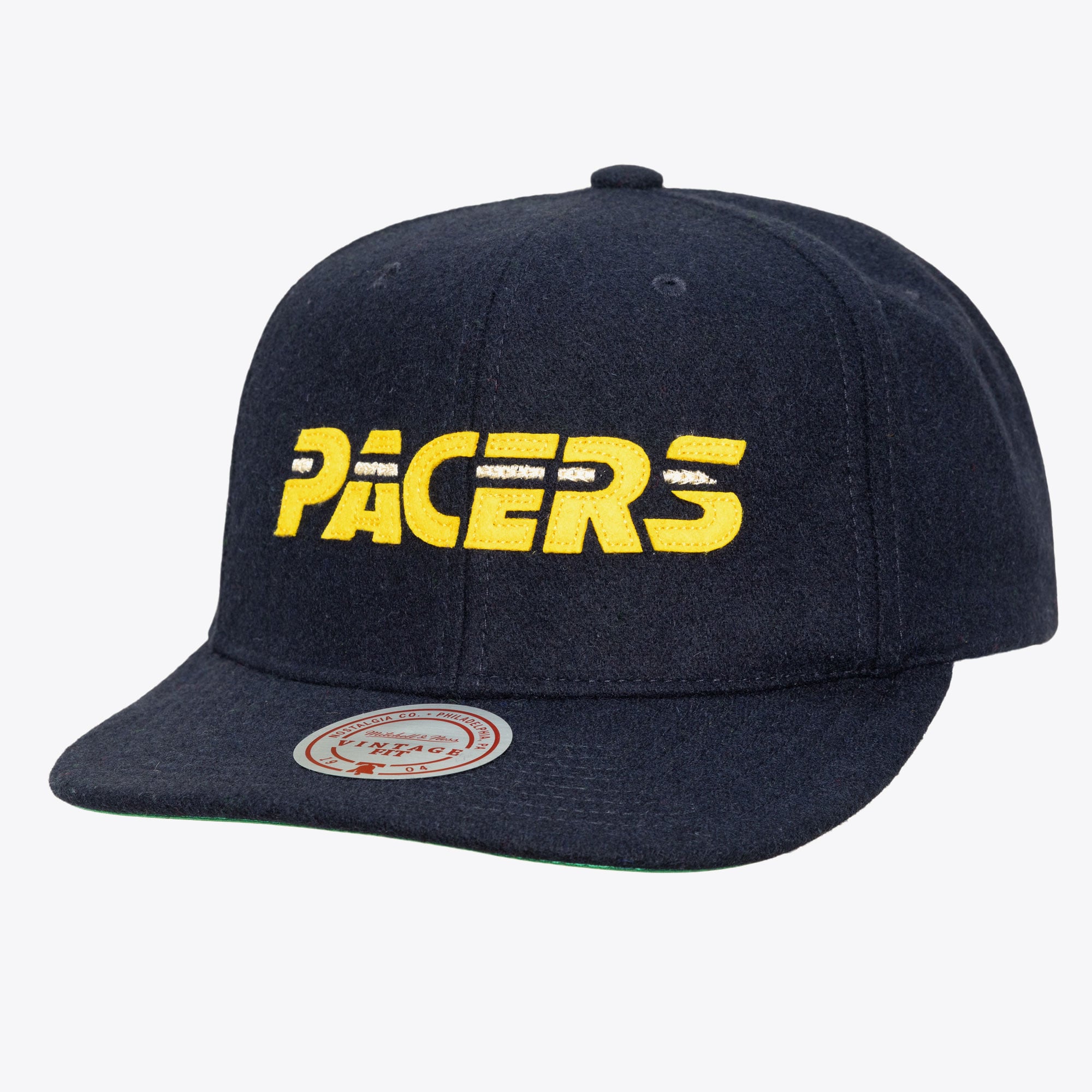 Indiana Pacers Navy Hardwood Classics Retro Roots Melton Strapback Hat
