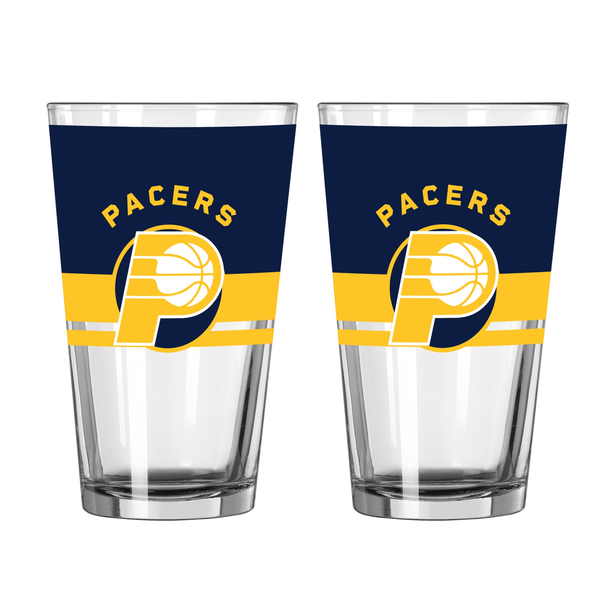 Ensemble de deux verres à bière Horizon de 473 ml (16 oz) Logo Brands Indiana Pacers