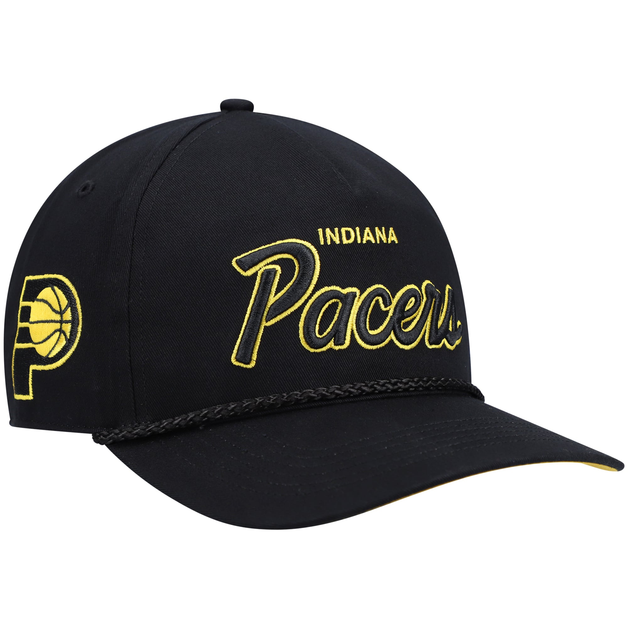Men's Indiana Pacers '47 Black Crosstown Script Hitch Snapback Hat