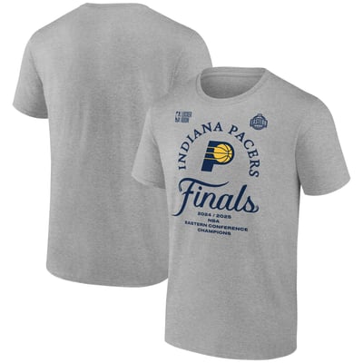 Indiana Pacers Fanatics 2025 Eastern Conference Champions Locker Room Big & Tall T-Shirt - Heather Gray