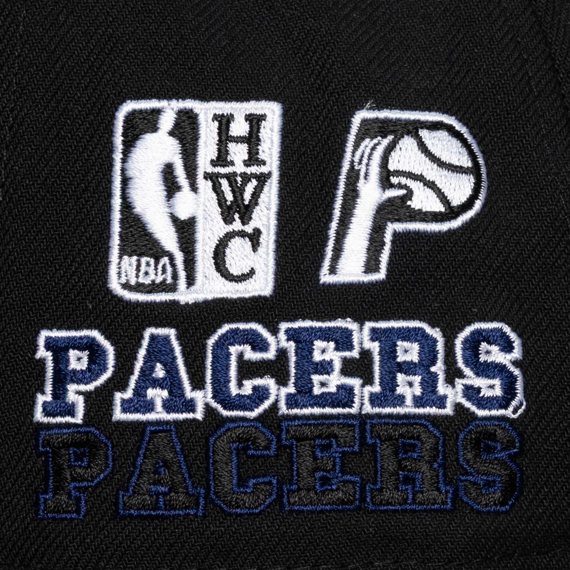 Men's Mitchell & Ness  Black Indiana Pacers Hardwood Classics Triple Check Pro Snapback Hat