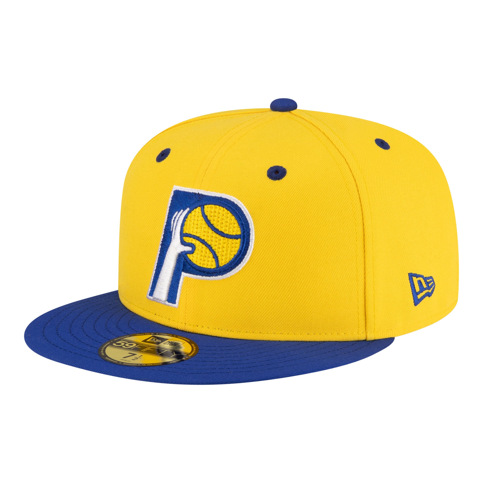 Men's New Era Gold/Royal Indiana Pacers 80s Throwback 59FIFTY Fitted Hat
