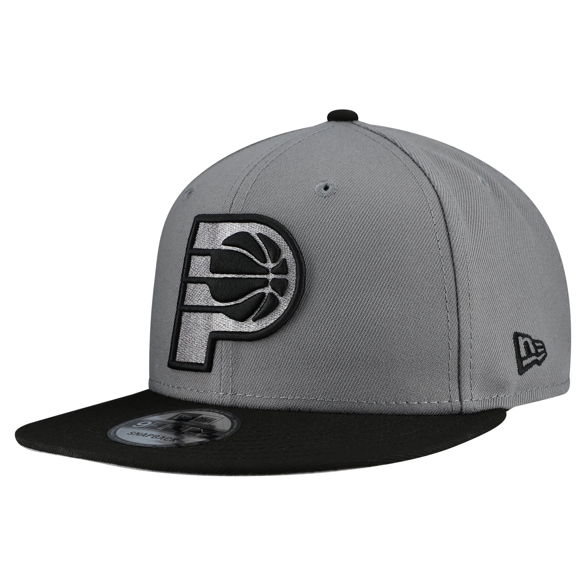 Men's Indiana Pacers New Era Gray Core Logo Storm Gray Two-Tone 9FIFTY Snapback Hat