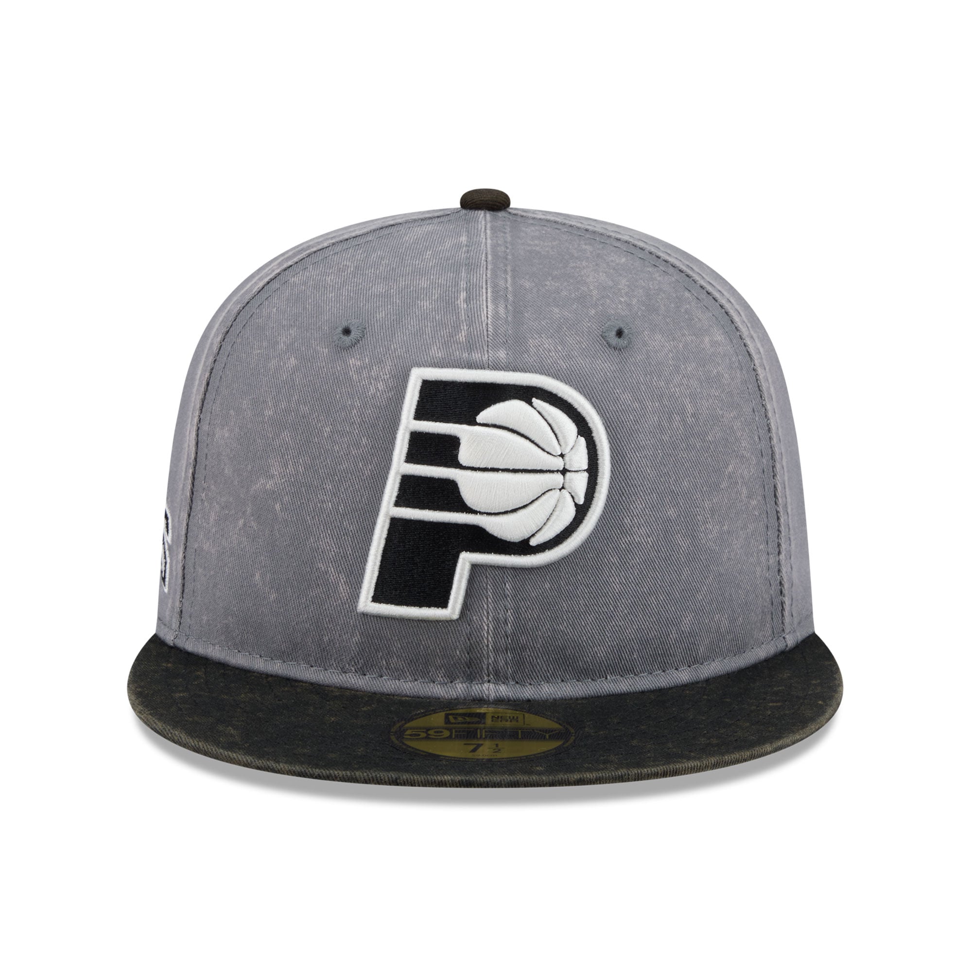 Men's New Era Gray/Black Indiana Pacers Washed 59FIFTY Fitted Hat