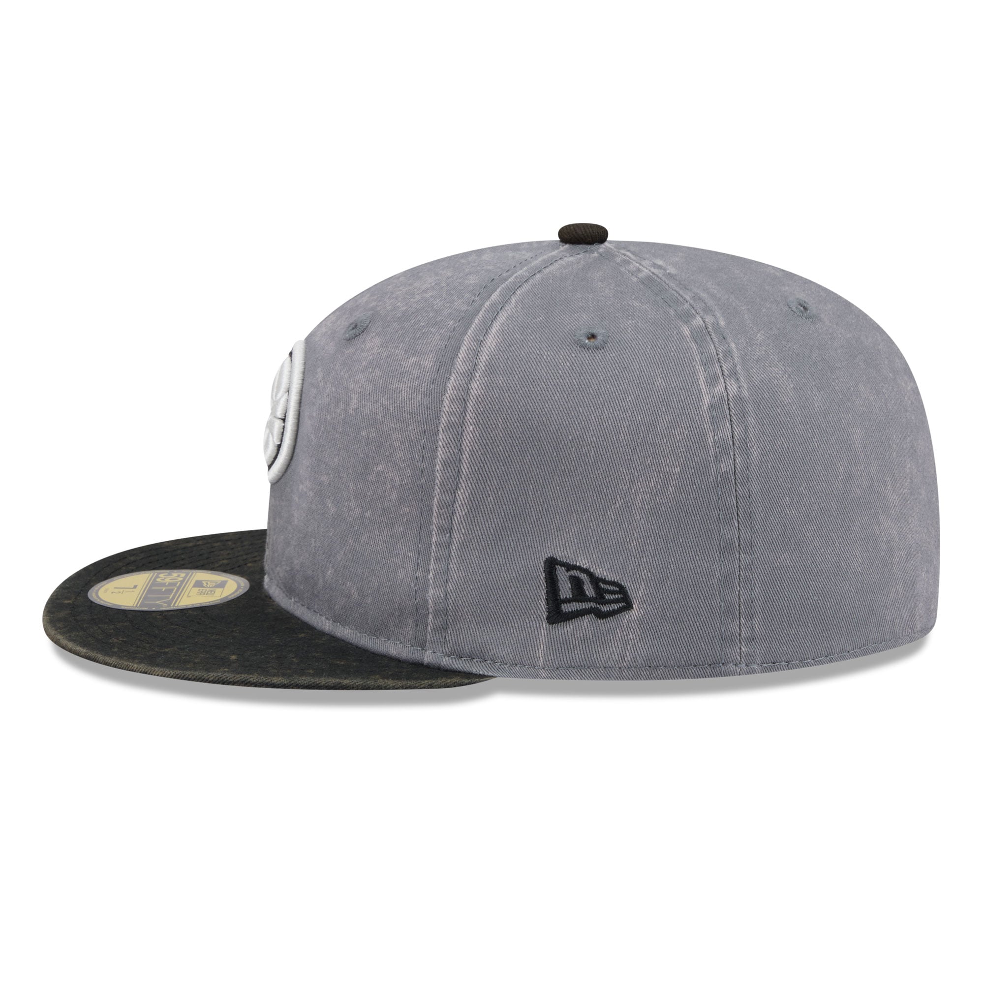 Men's New Era Gray/Black Indiana Pacers Washed 59FIFTY Fitted Hat