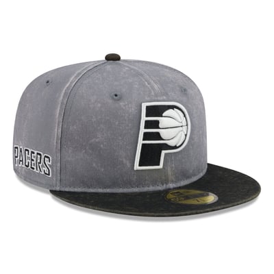 Indiana Pacers New Era Washed 59FIFTY Fitted Hat - Gray/Black