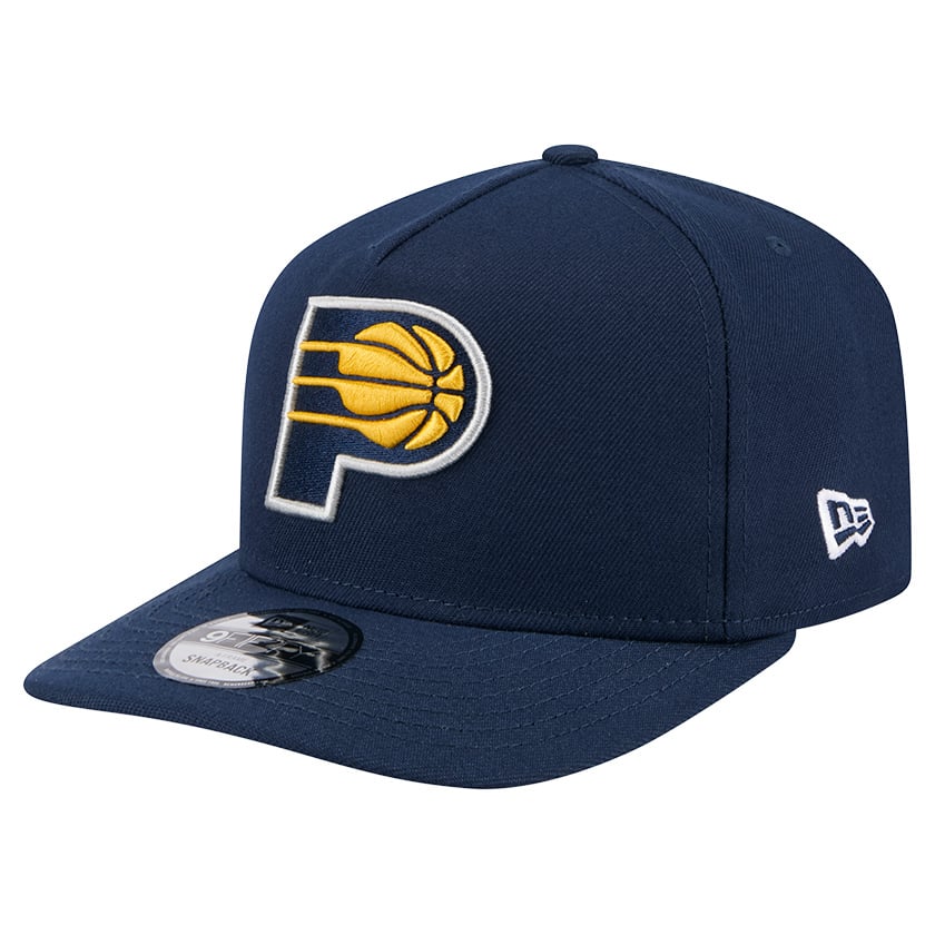 Men's Indiana Pacers New Era Navy Core Logo A-Frame 9FIFTY Snapback Hat