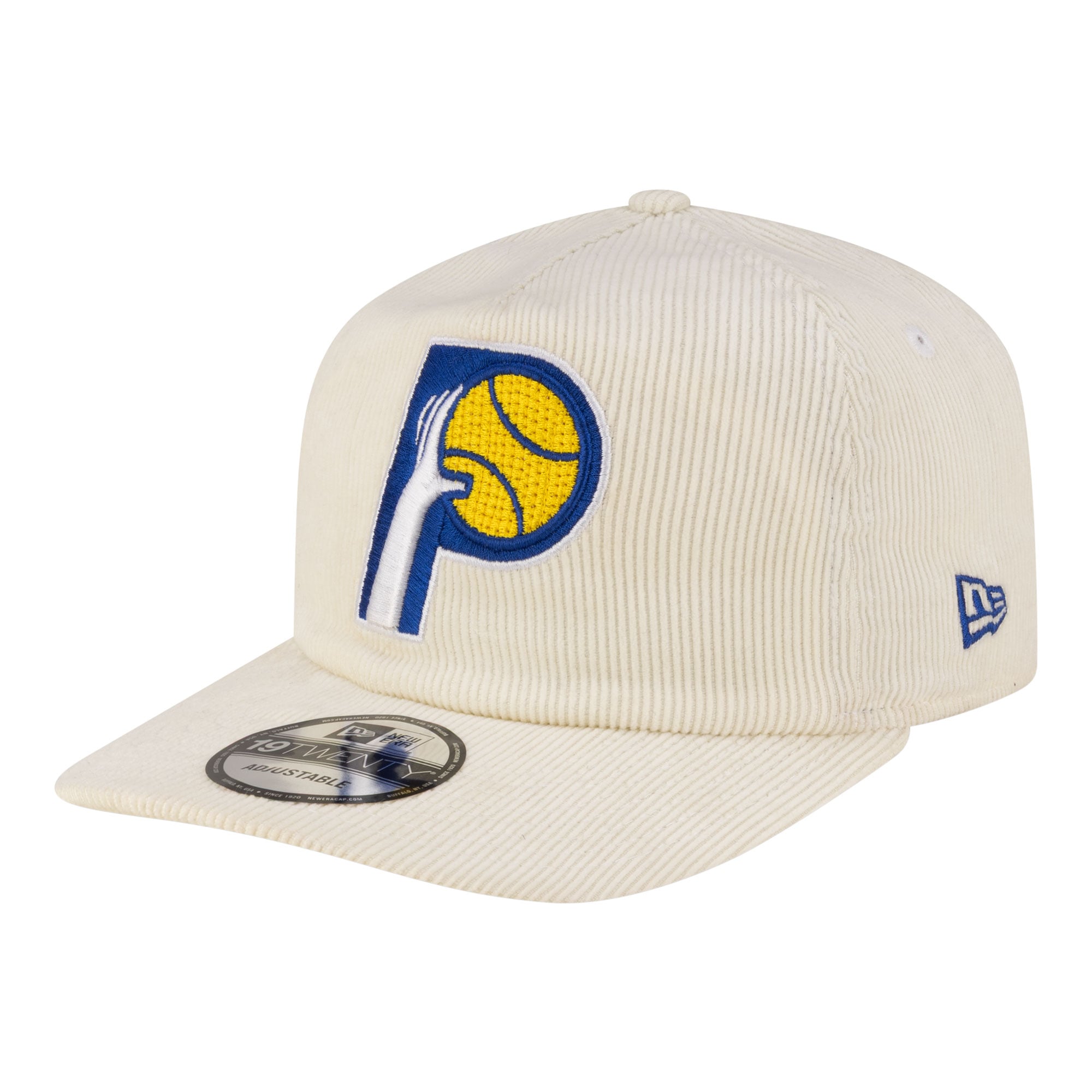 Men's Indiana Pacers New Era White 19TWENTY 80s Chrome Corduroy Adjustable Hat