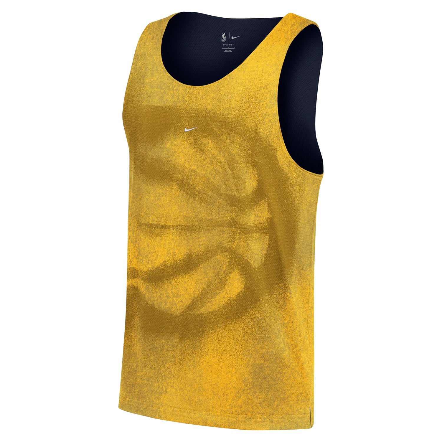Maillot réversible Nike or/marine Indiana Pacers 2026 Standard Issue Practice Icon Mesh pour homme